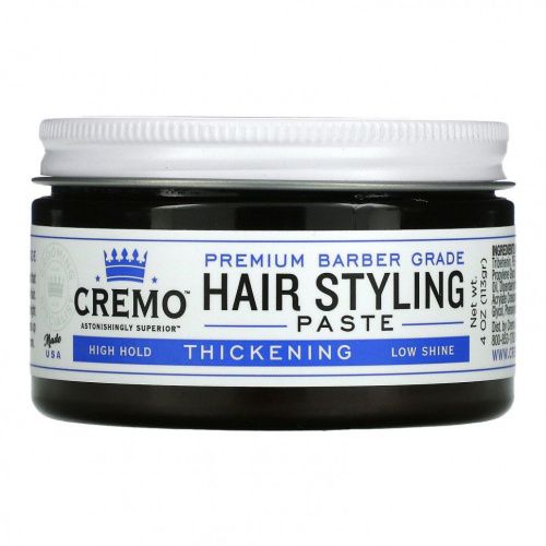 Cremo, Паста для укладки волос Premium Barber Grade, утолщение, 4 унции (113 г)