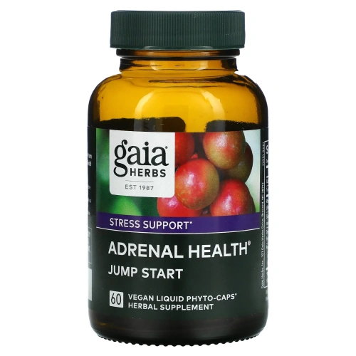 Gaia Herbs, Adrenal Health, Jump Start, 60 веганских жидких фитокапсул