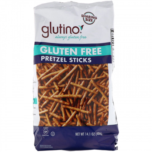 Glutino, Не содержащие глютен крендели с солью, 14.1 унции (400 гр)