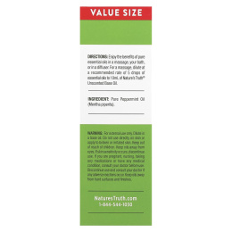 Nature's Truth, Чистое эфирное масло, освежающая перечная мята, 59 мл (2 жидк. унц.)