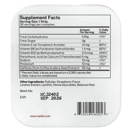 Diso, Energy, клубника, 30 полосок для полости рта