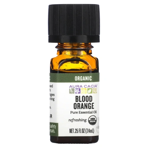 Aura Cacia, Органическое чистое эфирное масло, красный апельсин, 7,4 мл (0,25 жидк. унц.)