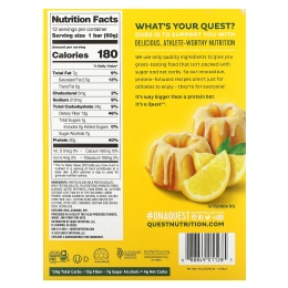Quest Nutrition, Протеиновый батончик, Лимонный торт, 12 батончиков по 2,12 унции (60 г) каждый