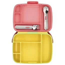 Munchkin, Lunch ™, Bento Box с посудой, для детей старше 18 месяцев, желтый, набор из 3 предметов