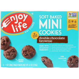 Enjoy Life Foods, Мягкое печенье, брауни с двойным шоколадом, 6 упаковок снеков, 1 oz (28 г) каждый