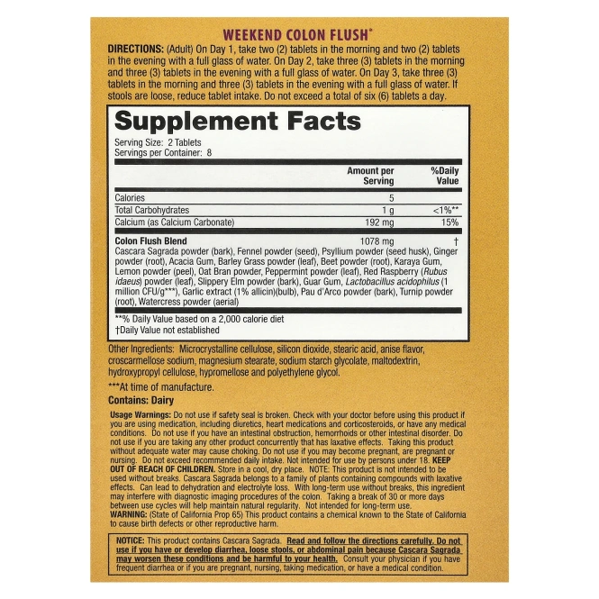 Nature's Secret, Weekend Colon Flush®, 16 таблеток