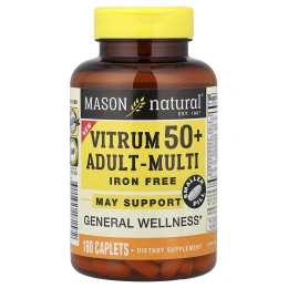 Mason Natural, Vitrum 50+, мультивитамины для взрослых, без железа, 180 капсул