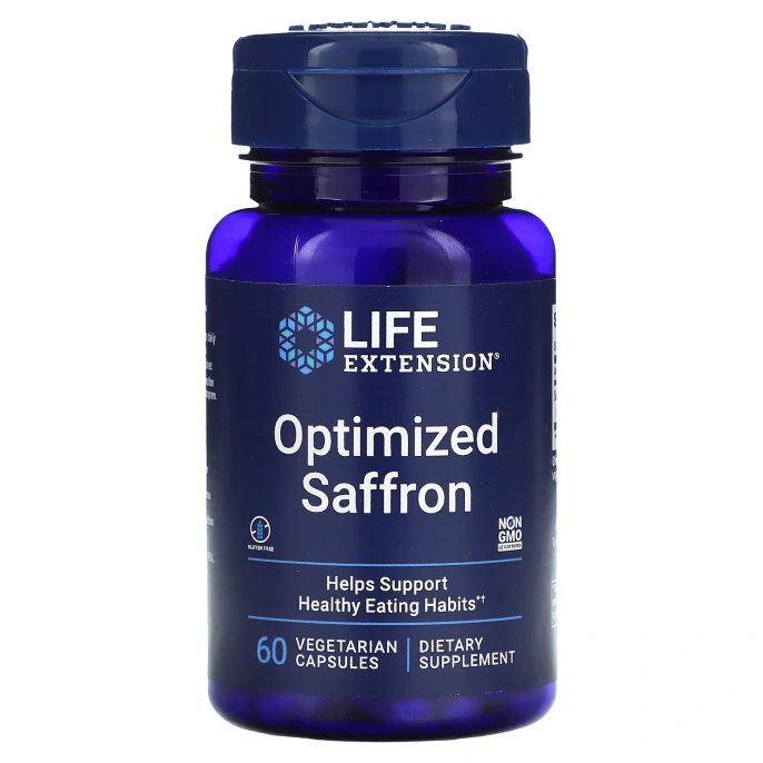Life Extension, оптимизированный шафран, 60 вегетарианских капсул