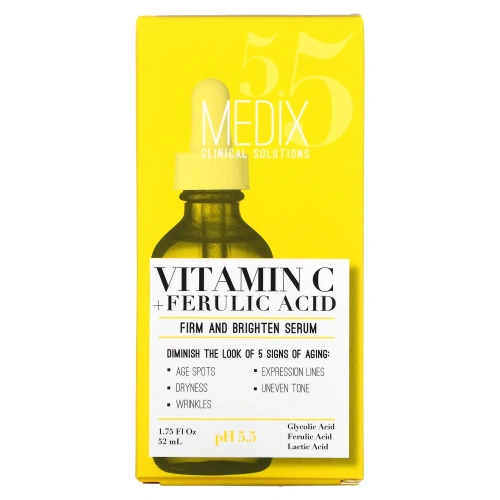 Medix 5.5, Витамин C и феруловая кислота, сыворотка для повышения упругости и яркости, 52 мл (1,75 жидк. Унции)