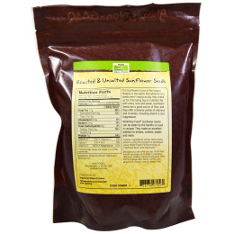 Now Foods, Семена подсолнечника, обжаренные, несоленые, 16 унций (454 г)
