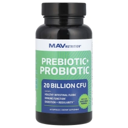 MAV Nutrition, Pre-Pro, пребиотик и пробиотик, симбиотик, 60 растительных капсул