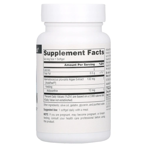 Source Naturals, Астаксантин, 12 мг, 60 мягких желатиновых капсул
