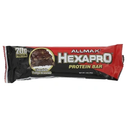 ALLMAX, Hexapro Protein Bar, протеиновый батончик, брауни с шоколадной помадкой, 12 батончиков по 53 г (1,9 унции)