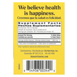 Bio Nutrition, Moringa Tea, лимон, без кофеина, 30 чайных пакетиков, 58,8 г (2,1 унции)