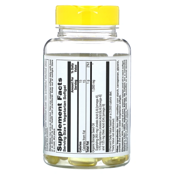 Nature's Life, Масло огуречника - вегетарианское 60 софтгелей