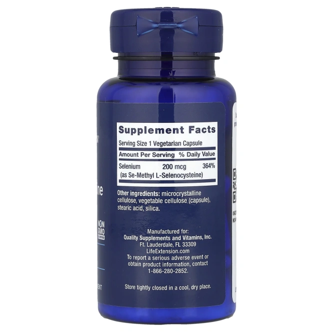 Life Extension, Семиметил L-селеноцистеин, 200 мкг, 90 вегетарианских капсул