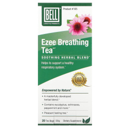 Bell Lifestyle, Ezee Breathing Tea, успокаивающая травяная смесь, 20 чайных пакетиков, 30 г