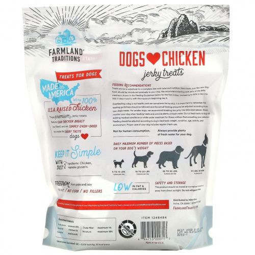 Farmland Traditions, Dogs Love Chicken, Jerky Treats, 48 oz (1360 g)