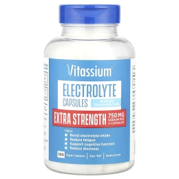Vitassium, капсулы с электролитом, размер «00», 100 веганских капсул