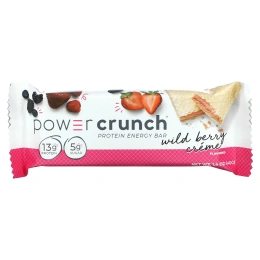BNRG, Power Crunch, протеиновый энергетический батончик с  сливочной начинкой и вкусом диких ягод, 12 шт. по 40 г