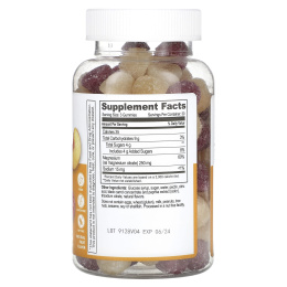 Lifeable, жевательные таблетки с цитратом магния, со вкусом натуральных фруктов, 250 мг, 90 жевательных таблеток (83,33 мг в 1 жевательной таблетке)