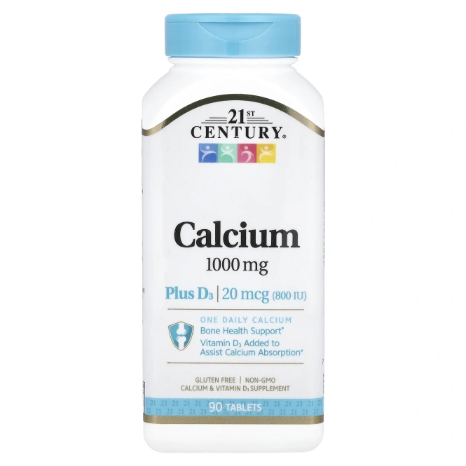 21st Century, Calcium Plus D3, 1000 мг / 800 МЕ, 90 таблеток