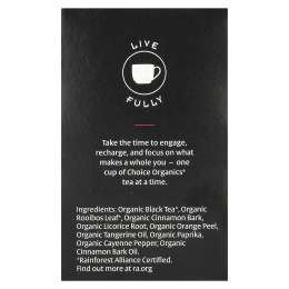Choice Organic Teas, Черный чай, чай с пряностями и корицей, 16 чайных пакетиков, 32 г (1,12 унции)