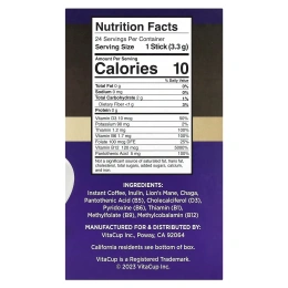 VitaCup, Focus растворимый кофе, средней обжарки, 24 палочки на одну порцию, по 3,3 г (0,12 унции)