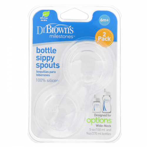 Dr. Brown's, Milestones, носики для сосания из бутылок, от 6 месяцев, 2 шт. в упаковке