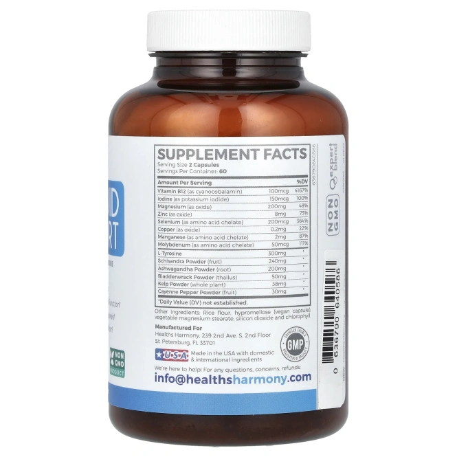 Healths Harmony, Поддержка щитовидной железы, 120 капсул