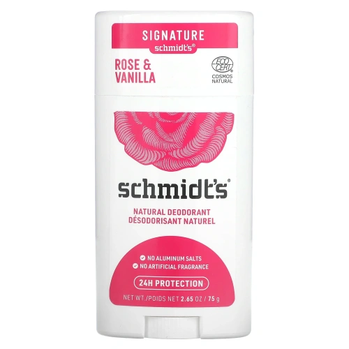 Schmidt's, Натуральный дезодорант Роза и ваниль 2,65 унции