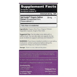 Triquetra Health, SaffronRX®, экстракт шафрана, 30 капсул