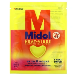 Midol, Heat Vibes, менструальные теплые пластыри, 3 тепловых пластыря