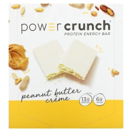 BNRG, Протеиновый энергетический батончик Power Crunch, оригинальный, арахисовое масло, 12 батончиков, 1,4 унц. (40 г) каждый