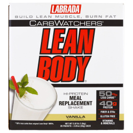 Labrada Nutrition, CarbWatchers Lean Body, ваниль 20 пакетиков, 2,29 унц. (65 г) каждый