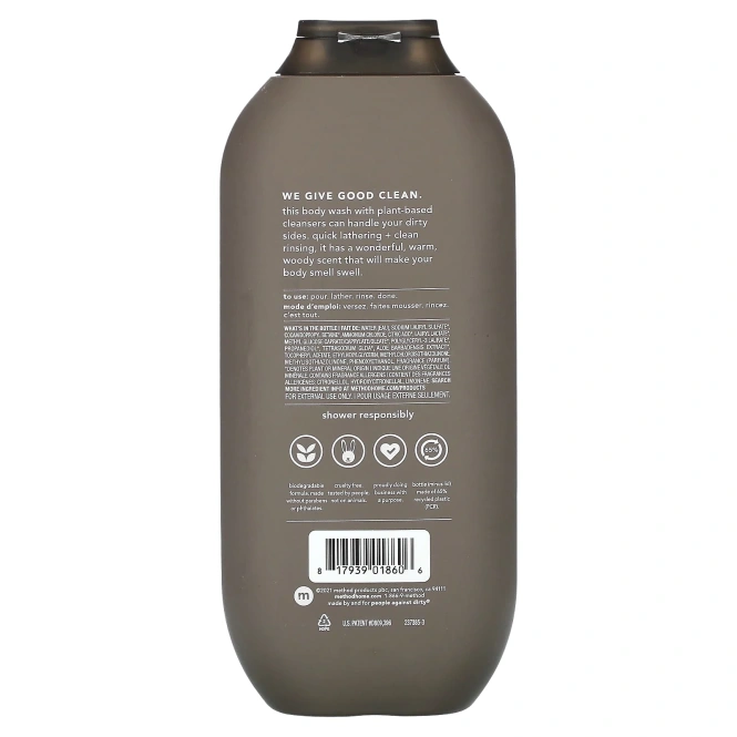 Method, Для мужчин, гель для душа, кедр + кипарис, 532 мл