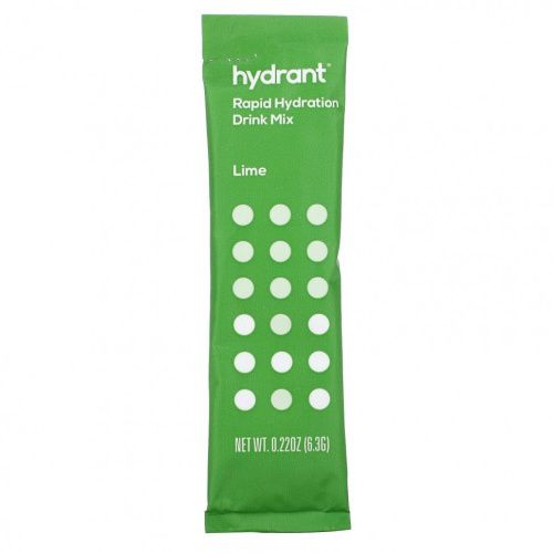 Hydrant, Смесь для быстрого увлажнения, лайм, 12 пакетиков по 6,3 г (0,22 унции)