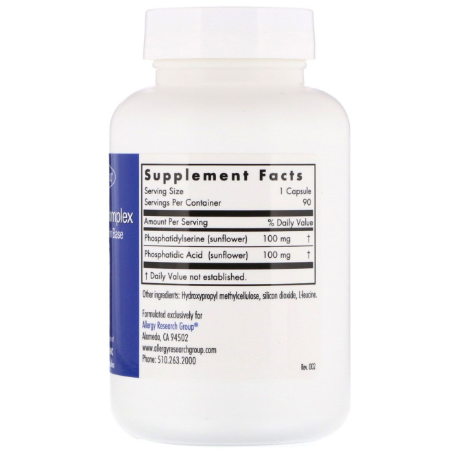 Allergy Research Group, Комплекс PhosSerine, 90 вегетарианских капсул