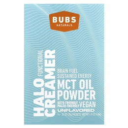 BUBS Naturals, Halo Functional Creamer, порошок из масла MCT, без добавок, 14 пакетиков по 10 г (0,35 унции)