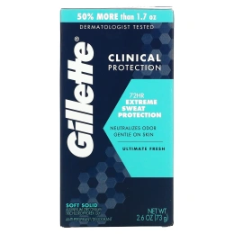 Gillette, Мягкий твердый дезодорант, максимальная свежесть, 73 г (2,6 унции)