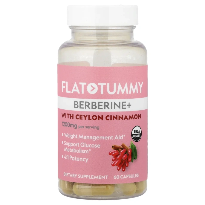 Flat Tummy, берберин+ с цейлонской корицей, 60 капсул