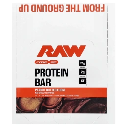 Raw Nutrition, протеиновый батончик, помадка с арахисовой пастой, 12 батончиков по 60 г (2,11 унции)