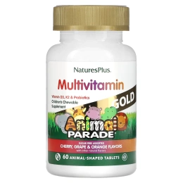 Nature's Plus, Source of Life, Animal Parade Gold, жевательные мультивитамины с микроэлементами для детей, в ассортименте, 60 таблеток в форме животных