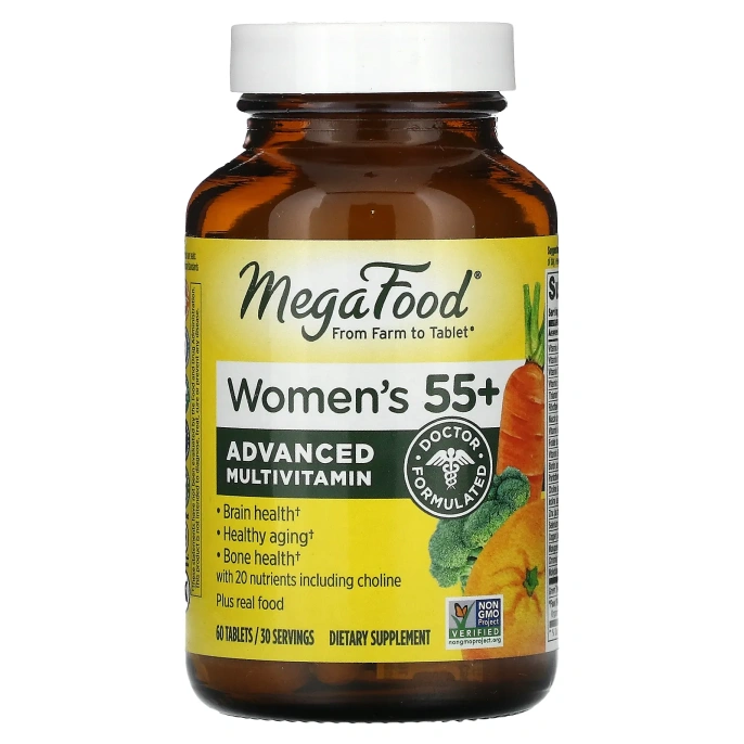 MegaFood Мультивитамины для женщин 55+, 60 таблеток