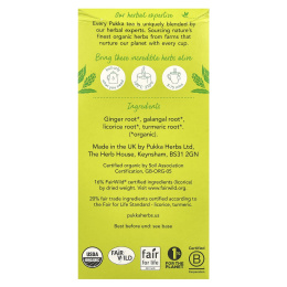 Pukka Herbs, Органический травяной чай, три имбиря, без кофеина, 20 пакетиков, 36 г (1,27 унции)