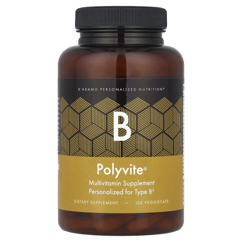 D'adamo, Polyvite® B, мультивитаминная добавка, 120 растительных капсул