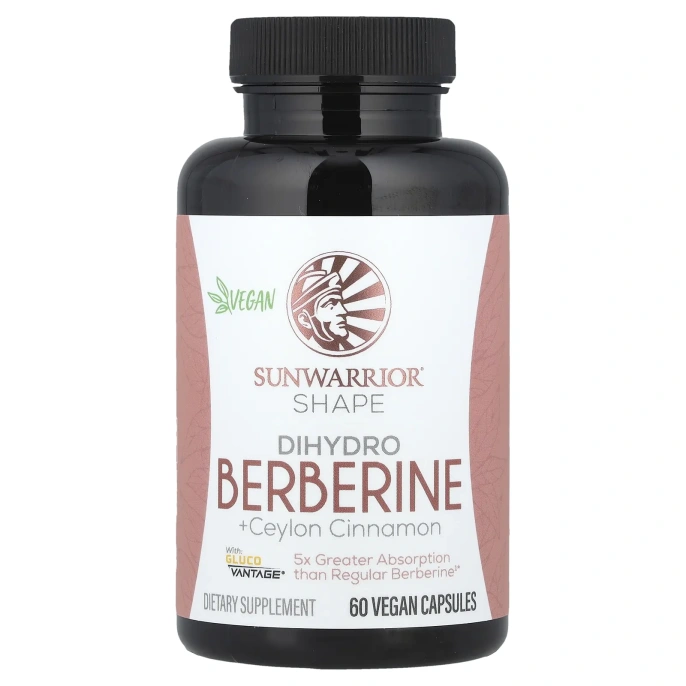Sunwarrior, Shape, дигидро-берберин + цейлонская корица, 60 веганских капсул