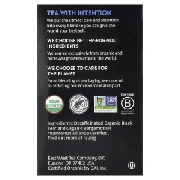 Choice Organic Teas, черный чай, бергамот, без кофеина, 16 чайных пакетиков, 29 г (1,02 унции)