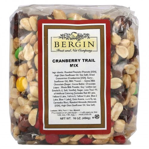 Bergin Fruit and Nut Company, смесь орехов с клюквой, 454 г (16 унций)