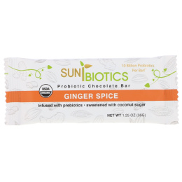 Sunbiotics, Organic, Probiotic Chocolate Bar, Ginger Spice, 1.25 oz (35 g)